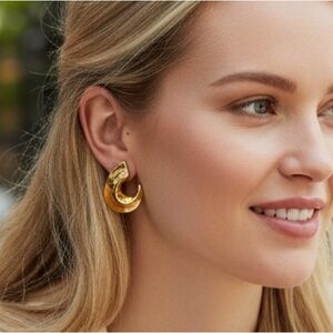 Napier Vintage Gold Crescent Clip-On Screw Back Earrings